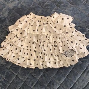 Pom Pom black white layer polka-dot skirt
